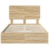 vidaXL Storage Bed with Drawer Sonoma Oak 135 x 190 cm Engineered Wood