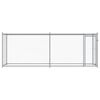 vidaXL Dog Cage with Door Grey 4x2x1.5 m Galvanised Steel