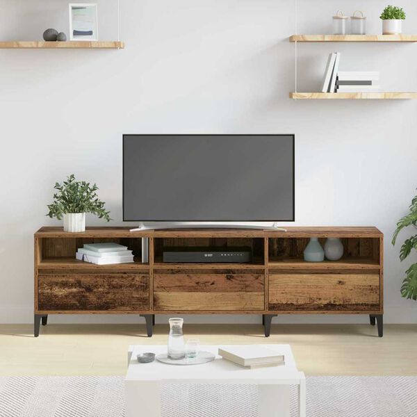 vidaXL TV Cabinet Old Wood 150 x 30 x 45 cm Engineered Wood and Iron
