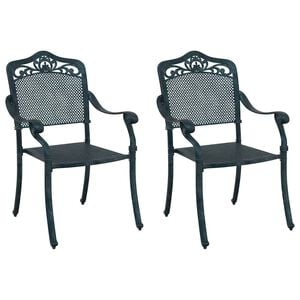 vidaXL Garden Chair 2 pcs Green 64 x 62 x 93cm Aluminium