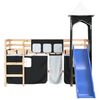 vidaXL Kids' Loft Bed with Tower without Mattress White&Black 90x190cm