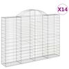 vidaXL Arched Gabion Baskets 14 pcs 200x30x140/160 cm Galvanised Iron