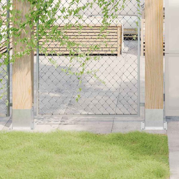 vidaXL Post Bases Square 4 pcs Silver 141x141 mm Galvanised Steel