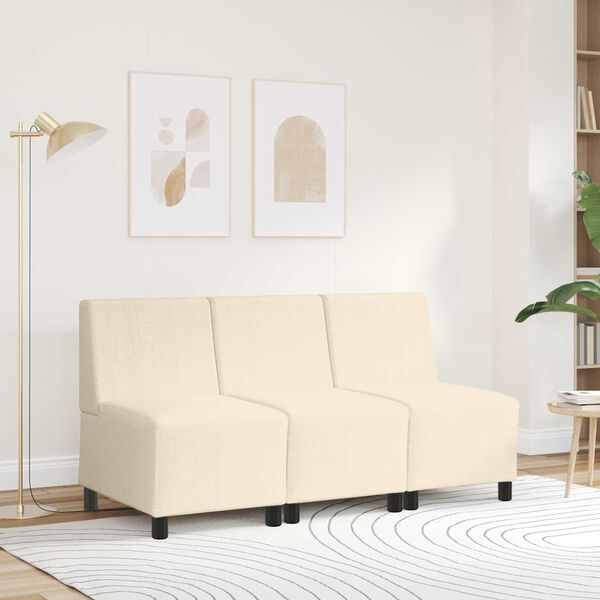 vidaXL Modular Sofa Unit Armless Cream 55 x 74 x 82 cm Corduroy Fabric