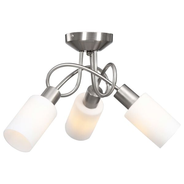 vidaXL Ceiling Lamp with Ceramic Shades for 3 E14 Bulbs White Cone