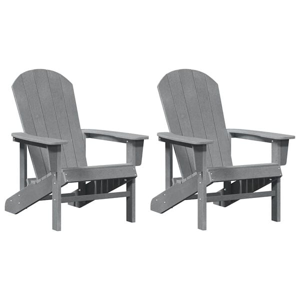 vidaXL Garden Chair 2 pcs Light Grey 82 x 74 x 92 cm Polyethylene