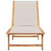 vidaXL Sun Lounger Grey Solid Wood Acacia and Textilene