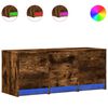 vidaXL TV Cabinet with LED Smoked Oak 97x34x40 cm Engineered Wood