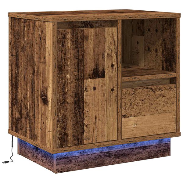 vidaXL Bedside Cabinet with Drawer 2 pcs Old Wood 50 x 34.5 x 50 cm