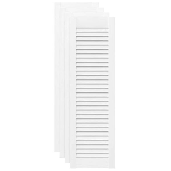 vidaXL Cabinet Doors Louvred Design 4 pcs White 99x29.5 cm