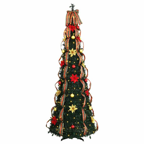 vidaXL Artificial Christmas Tree with 150 LEDs Green 180 cm PVC