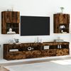vidaXL TV Cabinets with LED Lights 2 pcs Smoked Oak 40.5x30x60 cm