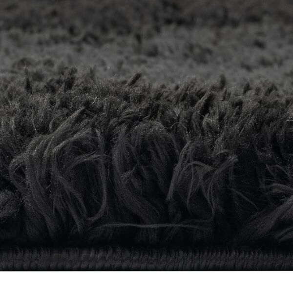 vidaXL High Pile Shaggy Rug Black 120x170 cm 50 mm