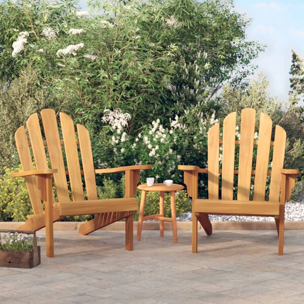 vidaXL Garden Adirondack Chairs 2 pcs 79x95x92 cm Solid Wood Teak