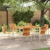 vidaXL Garden Dining Set 7 pcs Brown Solid Teak Wood
