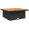 vidaXL Garden Table Black 110x110x71 cm Poly Rattan and Acacia Wood