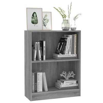 vidaXL Bookshelf Grey Sonoma 60x24x76 cm Engineered Wood