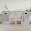 vidaXL Desk with Cabinet Concrete Grey Engineered Wood