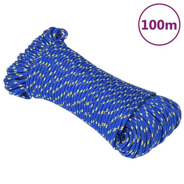 vidaXL Boat Rope Blue 3 mm 100 m Polypropylene