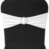 25 pcs White Stretchable Decorative Chair Band with Diamond Buckle