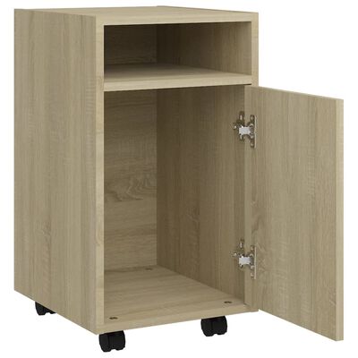 vidaXL Side Cabinet with Wheels Sonoma Oak 33x38x60 cm Engineered Wood