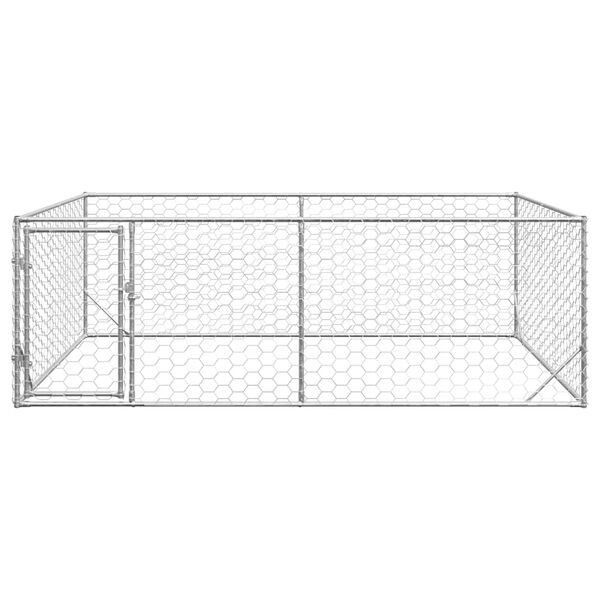 vidaXL Outdoor Dog Kennel with Door 3x2x1 m Galvanised Steel