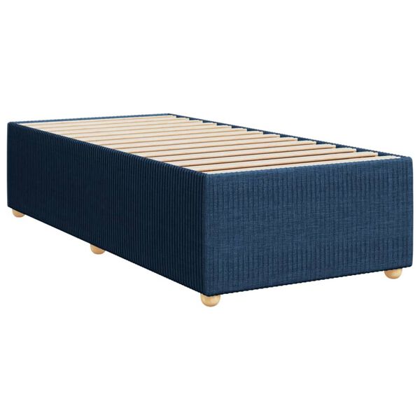 vidaXL Bed Frame without Mattress Blue 90x190 cm Single Fabric