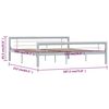 vidaXL Bed Frame without Mattress Grey and White Metal 180x200 cm Super King