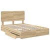 vidaXL Storage Bed with Drawer Sonoma Oak 140 x 190 cm Engineered Wood