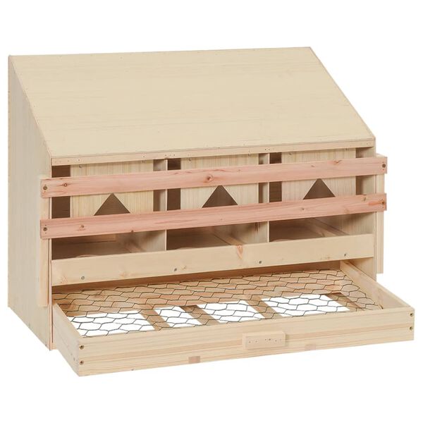 vidaXL Chicken Laying Nest 3 Compartments 72x33x54 cm Solid Pine Wood