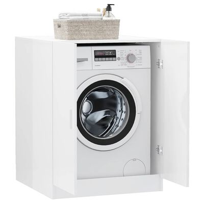vidaXL Washing Machine Cabinet High Gloss White 71x71.5x91.5 cm