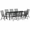 vidaXL Garden Dining Set 9 pcs Anthracite Powder-Coated Steel