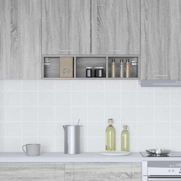 vidaXL Hanging Cabinet Grey Sonoma 20 x 29.5 x 80 cm Engineered Wood