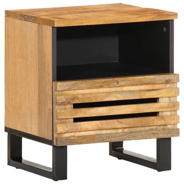 vidaXL Bedside Cabinet 40x33x46 cm Solid Wood Rough Mango