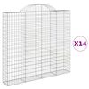 vidaXL Arched Gabion Baskets 14 pcs 200x30x180/200 cm Galvanised Iron