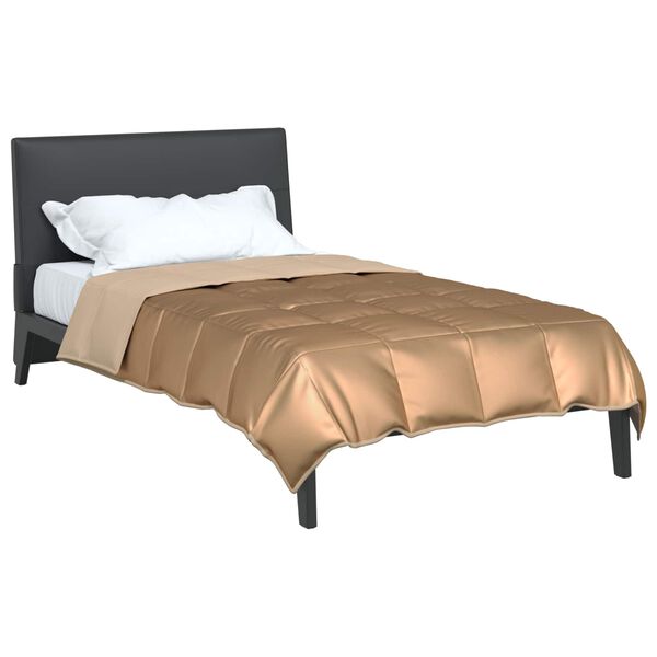 vidaXL Summer Duvet Gold 140 x 220 cm Satin and Microfiber