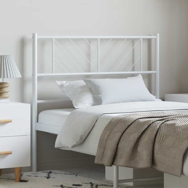 vidaXL Metal Replace Headboard White 100 cm