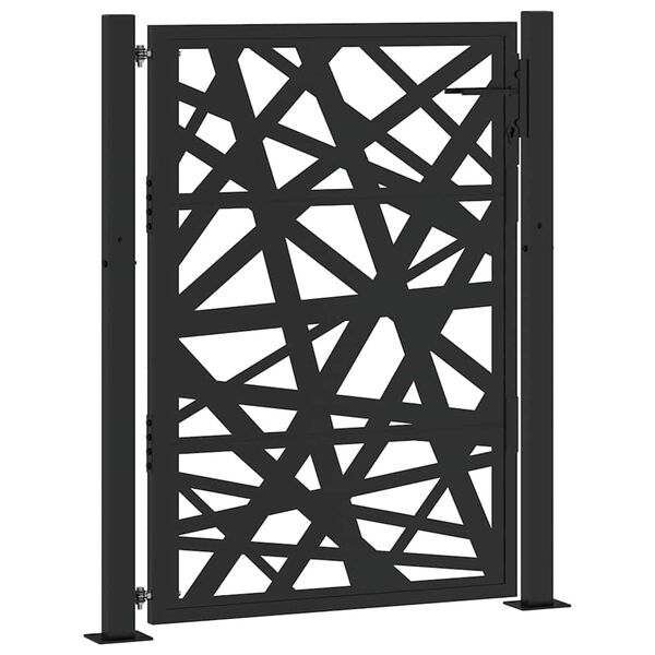 vidaXL Garden Gate Black 100x125 cm Steel Light Design