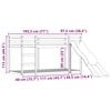 vidaXL Bunk Bed without Mattress with Slide and Curtains Blue 90x190 cm Single