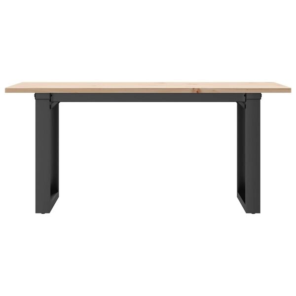 vidaXL Coffee Table O-Frame 90x40x45 cm Solid Wood Pine and Steel