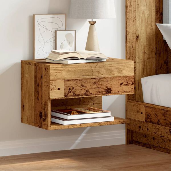 vidaXL Wall-mounted Bedside Cabinets 2 pcs Old Wood