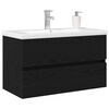 vidaXL Sink Cabinet Black oak 80 x 39 x 62 cm Engineered wood