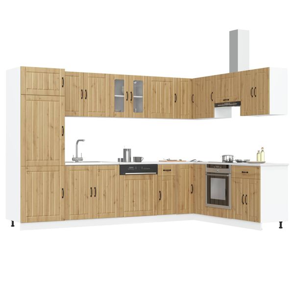 vidaXL Kitchen Cabinet with Door Lucca 2 pcs Brown 80 x 46 x 81.5 cm