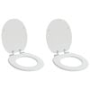 vidaXL Toilet Seat 2 pcs White 44 x 38 cm MDF board