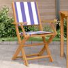 vidaXL Garden Chairs 2 pcs Blue and White Solid Wood Acacia and Fabric