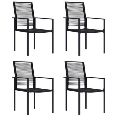 vidaXL Garden Chairs 4 pcs PVC Rattan Black