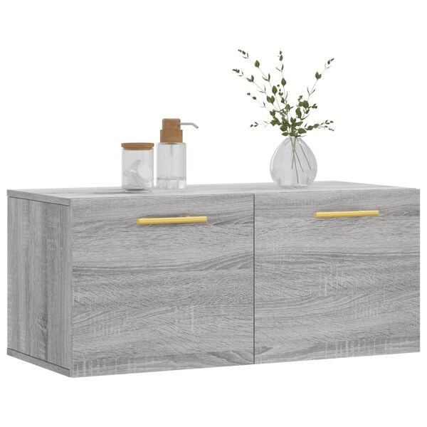 vidaXL Wall Cabinet Grey Sonoma 80x36.5x35 cm Engineered Wood