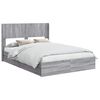 vidaXL Bed Frame with Storage and Headboard Grey Sonoma 140 x 200 cm