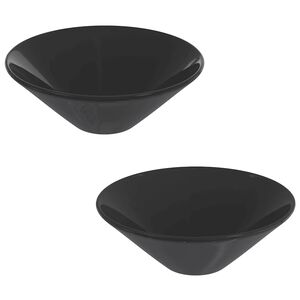 vidaXL Wash Basins 2 pcs Gloss Black &Oslash;42x14 cm Ceramic