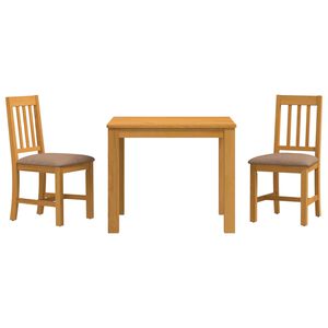 vidaXL Dining Set 3 pcs Grey Solid Oak Wood